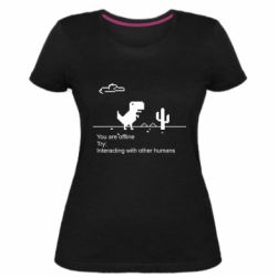 Женская премиум футболка Internet Dinosaur - PrintSalon