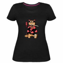 Женская премиум футболка Japanese Akatsuki cat - PrintSalon