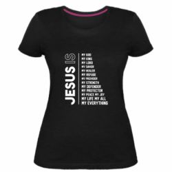 Женская премиум футболка Jesus is