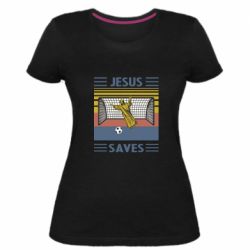 Женская премиум футболка Jesus will save - PrintSalon