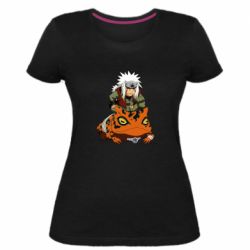 Жіноча преміум футболка Jiraiya and Gamabunta - PrintSalon