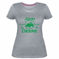 Женская премиум футболка John Deere and tractor fanArt - PrintSalon
