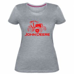 Жіноча преміум футболка John Deere Logo, Tractor - PrintSalon