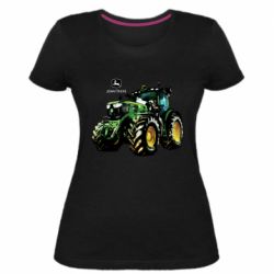 Жіноча преміум футболка John Deere Tractor and logo - PrintSalon