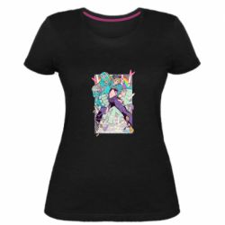 Женская премиум футболка Jojo's bizzare poster - PrintSalon