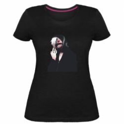 Женская премиум футболка Kaneki Portrait - PrintSalon