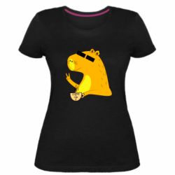 Женская премиум футболка Капибара Программист - PrintSalon