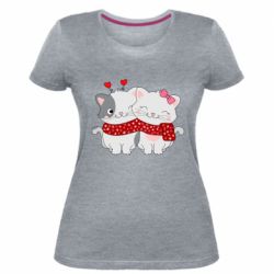 Женская премиум футболка Kittens In Love - PrintSalon