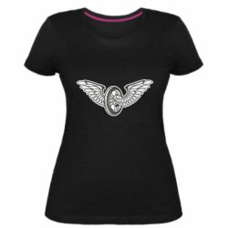 Женская премиум футболка Колесо и крылья - PrintSalon