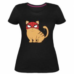 Женская премиум футболка Кот паук - PrintSalon