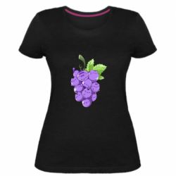 Женская премиум футболка Кот-виноград - PrintSalon
