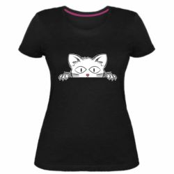 Женская премиум футболка Котейка - PrintSalon