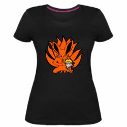 Женская премиум футболка Kurama And Naruto - PrintSalon