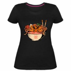 Женская премиум футболка Kurama in ramen - PrintSalon