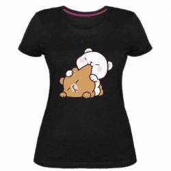 Женская премиум футболка Кусь мишки - PrintSalon