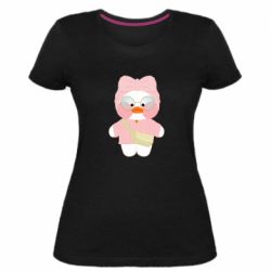 Женская премиум футболка Лалафанфан в свитере - PrintSalon