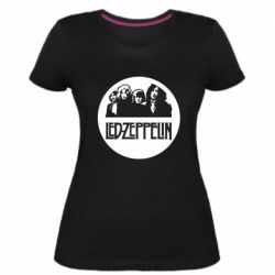 Женская премиум футболка Led Zeppelin in a circle - PrintSalon