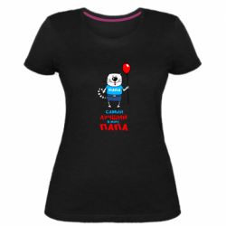 Женская премиум футболка Лучший папа кот - PrintSalon