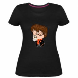 Женская премиум футболка Милый Гарри с совой - PrintSalon