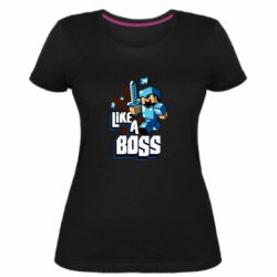 Женская премиум футболка Minecraft Like a Boss - PrintSalon