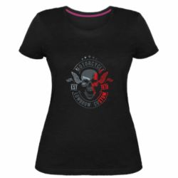 Женская премиум футболка Moto skull - PrintSalon