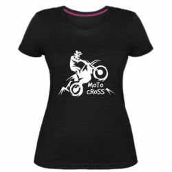 Женская премиум футболка Motocross sport - PrintSalon