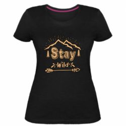 Женская премиум футболка Mountains - Stay Wild - PrintSalon