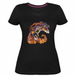 Женская премиум футболка Natsu with a dragon - PrintSalon