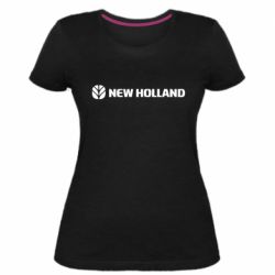 Жіноча преміум футболка New Holland логотип - PrintSalon