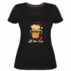 Женская премиум футболка New Year's beer