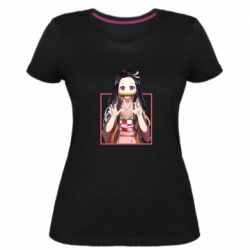 Женская премиум футболка Nezuko - PrintSalon