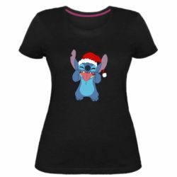 Женская премиум футболка Новогодний Стич - PrintSalon
