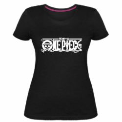 Женская премиум футболка One Piece Logo Anchor - PrintSalon