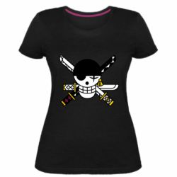 Женская премиум футболка One Piece Zoro logo - PrintSalon
