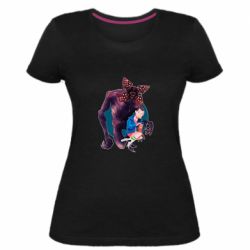 Женская премиум футболка ОСД Одиннадцать и Демогоргон - PrintSalon