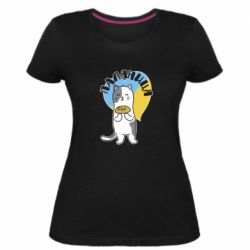 Женская стрейчевая футболка Паляниця, кот - PrintSalon