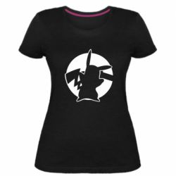 Женская премиум футболка Pikachu silhouette - PrintSalon