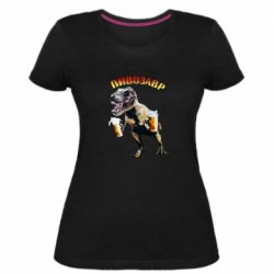 Женская премиум футболка Пивозавр - PrintSalon