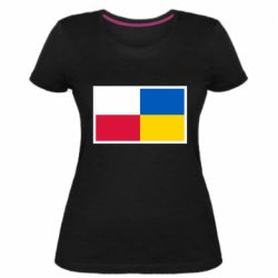 Женская премиум футболка Польша и Украина - PrintSalon