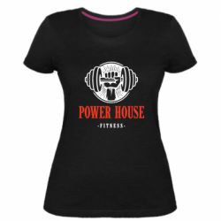 Женская премиум футболка Powerhouse fitness - PrintSalon