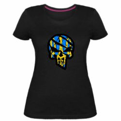 Жіноча преміум футболка Punisher Coat of arms of Ukraine - PrintSalon