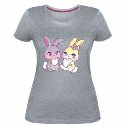 Женская премиум футболка Rabbits In Love - PrintSalon
