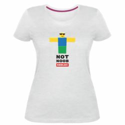 Женская премиум футболка Roblox Not Noob - PrintSalon