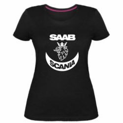 Женская премиум футболка Scania SAAB logo - PrintSalon