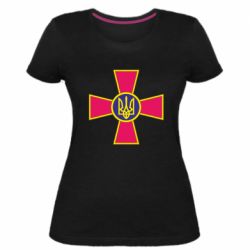 Женская стрейчевая футболка Символ ВСУ - PrintSalon