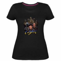 Женская стрейчевая футболка Слава Украине! Слава ЗСУ! - PrintSalon