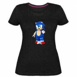 Женская премиум футболка Sonic Lego - PrintSalon