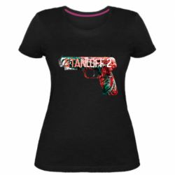 Женская премиум футболка Standoff pistol - PrintSalon