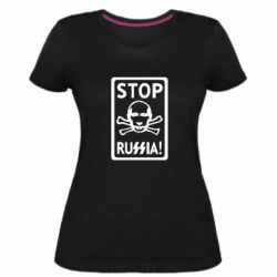 Женская стрейчевая футболка Stop Russia! - PrintSalon