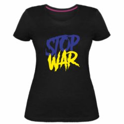 Женская стрейчевая футболка Stop this war - PrintSalon